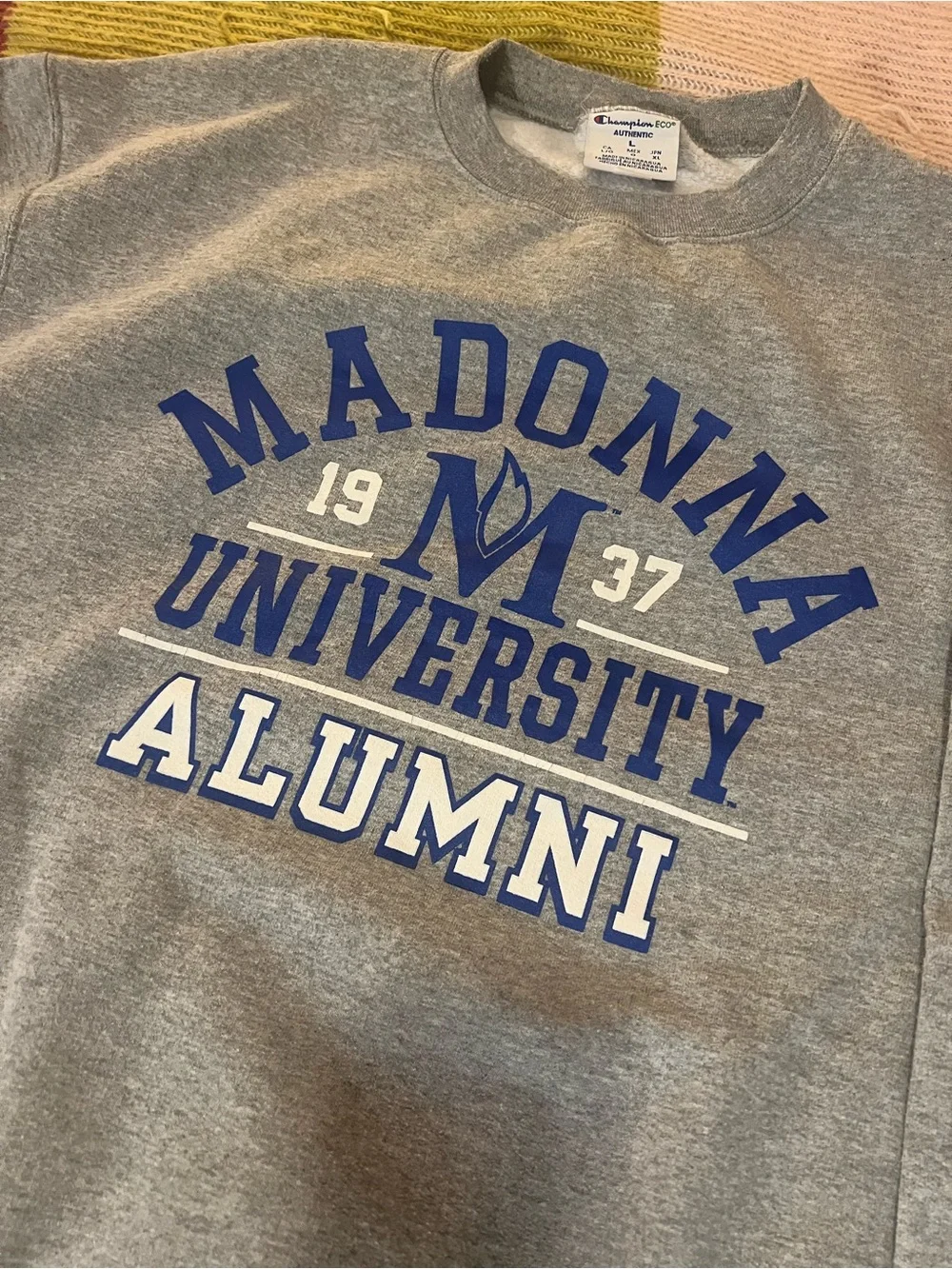 🎓 Madonna University Champion Sweatshirt 💙 Size L